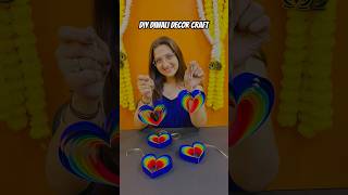 Rainbow Heart DIY diwali decor hanging diy diwali decor shorts youtubeshorts craft [upl. by Buller]