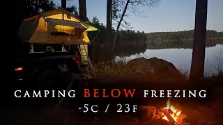 LAKEFRONT CAMPING BELOW FREEZING  PROPANE HEATER  ASMR [upl. by Pauwles972]