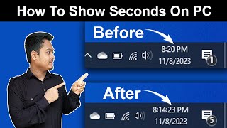 How to show SECONDS in taskbar clock in Windows  show seconds in system clock windows Bangla [upl. by Akfir621]