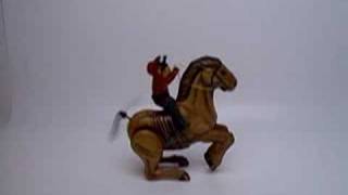 Vintage DAIYA Windup Tin Toy Cowboy on Horse [upl. by Sera840]