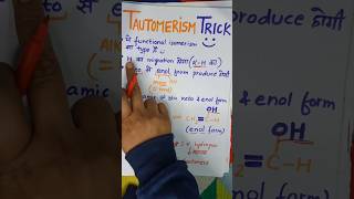 Tautomerism TRICK 📌 tautomerism tautomers isomerism chemistrytricks metamerism ashortaday [upl. by Aneer]