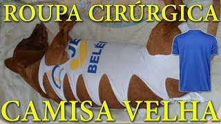 ROUPA CIRÚRGICA PARA PETS COM CAMISA VELHA [upl. by Aydne236]