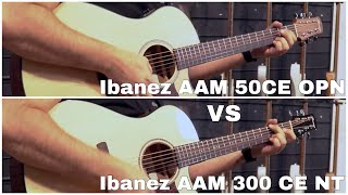 Nowe rozdanie gitar akustycznych Ibanez 2024  Ibanez AAM 50CE vs Ibanez AAM 300 CE [upl. by Arndt31]