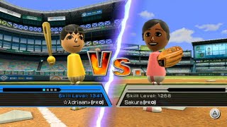 Wii Sports Baseball Adriaan vs Champion Sakura [upl. by Sairtemed49]