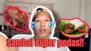 Uji lambung makan sambal super pedas⁉️ mukbang makanpedas ayambakar [upl. by Barnet]