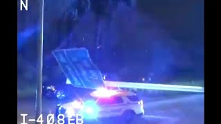 Driver dead after sign falls on car on I4 during Hurricane Helene [upl. by Htennaj]