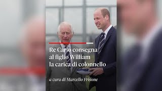 Re Carlo consegna al figlio William la carica militare di colonnello [upl. by Coltin]