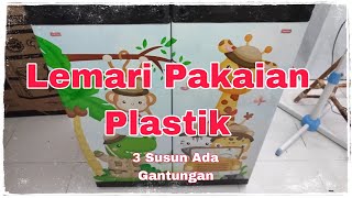 Lemari Plastik  Lemari Pakaian 3 Susun Dengan Gantungan [upl. by Atte348]