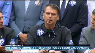 Bolsonaro anuncia três ministros de eventual governo [upl. by Manon]