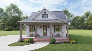 COTTAGE HOUSE PLAN 04100279 WITH INTERIOR [upl. by Avraham]