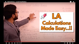 Calculations  Local Anesthetics [upl. by Nyvar929]