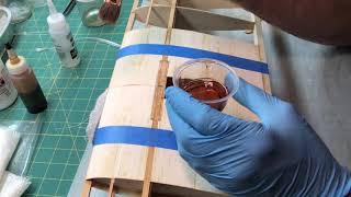 Barnstormer 25S Vintage RC Plane Build 12 fiberglassing wing part 1 [upl. by Anivol]