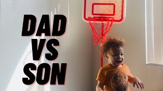 Dad vs Son Mini Basketball Battle Epic 1on1 Showdown [upl. by Jacqui]