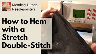 How to Mend How to Hem Knit Pants with a Double Stretch Stitch Twin needle  Double needle [upl. by Selimah499]