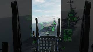 Cockpit View F16 Attempts a Aircraft Carrier Landing with its Tail Hook down dcs [upl. by Toille403]