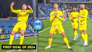 Cristiano Ronaldos CRAZY first goal of 2024 amp New Celebration🥶🎯 [upl. by Anoik]