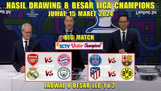 Hasil Drawing 8 Besar Liga Champions 2024  REAL MADRID vs MAN CITY  ARSENAL vs MUNCHEN [upl. by Grover]