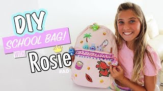 DIY  School Bag decorate your back to school backpack with me AD  Rosie McClelland [upl. by Farrington]