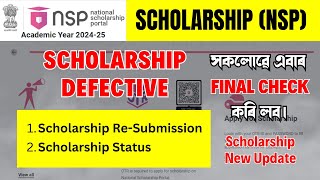 Scholarship Defected at Institute Level  NSP Scholarship New Update  Defective Process [upl. by Eckblad248]