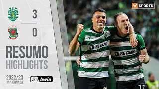 Highlights  Resumo Sporting 30 Paços de Ferreira Liga 2223 14 [upl. by Adnolahs]