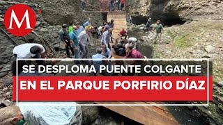 Colapsa puente colgante y cayeron 25 personas en Cuernavaca [upl. by Enifesoj953]