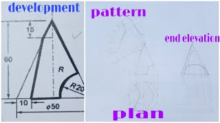 development of surfaces in engineering drawing  cone 04 [upl. by Selrahcnhoj721]