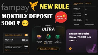 Fampay Monthly Deposit 5000 ₹ new update  Fampay deposit limit increase full video  Fampay today [upl. by Karleen]