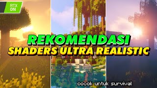 MANTAPZ  TOP 3 SHADERS MCPE 120 REALISTIC TERBAIK RINGAN  NewB Shaders rtx shaders minecraft [upl. by Merna]