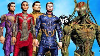 THE ETERNALS VS DEVIANTS  Epic battle Ikaris Gilgamesh Kingo Makkari Thena Sersi vs Kro [upl. by Lune]