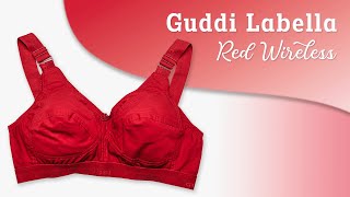 Guddi Labella Red Nonpadded Wireless Broad Straps Bra bra guddibra [upl. by Torosian]