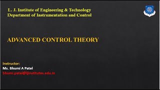 SESSION 17ADVANCED CONTROL THEORY16 MAR [upl. by Yelats82]