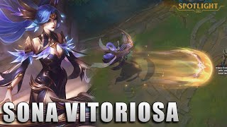 Sona Vitoriosa  Skin Spotlight PREVIA [upl. by Anrapa]