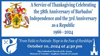 A Service of Thanksgiving Celebrating the 58th Anniversary of Barbados Independence [upl. by Berkman57]