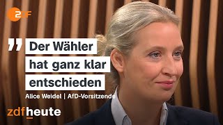 AfDChefin Weidel über mögliche Koalitionen quotMal sehen wie sich die CDU verhalten wirdquot [upl. by Kulda]