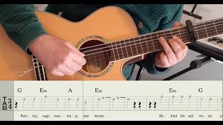 Scarborough Fair  Guitar Tab  Lyrics  PlayAlong  Melody [upl. by Ainatnas]