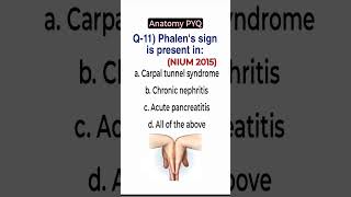 Phalen sign amp Tinel sign  Explanation in 1 minute Aiapget Anatomy PYQ aiapget unani [upl. by Anividul]