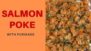 Salmon Poke make it at home A fresh salmon poke with furikake pair it with rice amp Nori shorts [upl. by Piwowar915]