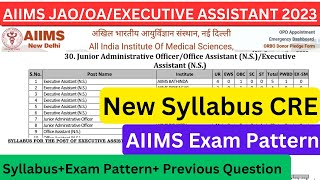 AIIMS Junior Administrative OfficerOffice Assistant Executive Assistant Syllabus 2024 aiims [upl. by Aissatsana]