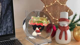 Mini 3D Hologram Fan Christmas 2024 [upl. by Ardnat848]