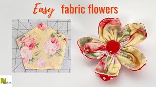 How to Make a Flower with Fabric Scraps Easy Sewing DIY [upl. by Enilaf]