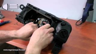 Audi A6 C6 renovating headlights  how to disassemble the lens reflector  headlights [upl. by Camille]