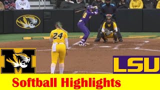 3 LSU vs 16 Missouri Softball Game 1 Highlights March 22 2024 [upl. by Ennirac]