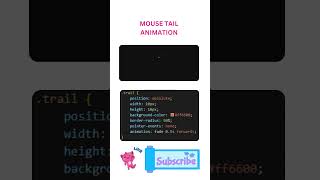 Mouse Tail Animation  Html And Css cssanimation css3animation programming css coding css [upl. by Nylessoj167]