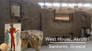 What was in the West House of Akrotiri  Santorini Greece  Frescoes  4K [upl. by Northey]