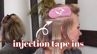 Seamless Invisible Tape In Extensions vs Classic Tape Hair Extensions Application [upl. by Anaizit]