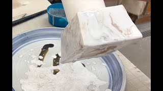 Faux Marble Effect With Underglaze For Ceramic Sculpture [upl. by Raycher47]