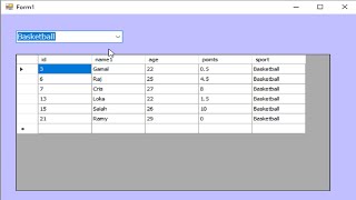 Programming C tutorial filter data between two tables in datagridview C using ComboBox [upl. by Ahgem714]