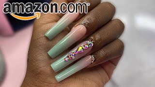 How to apply rhinestones to nails  Beginner friendly [upl. by Uhej]