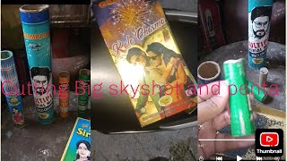 Ye kya nikla skyshot ke andar se 😱 Cutting big sky shot  Crackers  Experiment  Diwali2024viral [upl. by Nnylatsirk]