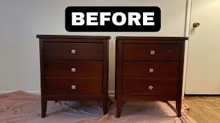 No Primer No Topcoat  Easy Furniture Makeover  Painting Nightstands For My Sister in LA [upl. by Herbert]